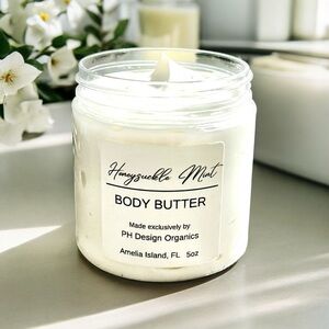 Body Butter Aloe & Vitamin E, Honeysuckle Mint infused w/ essential‎ oil’…